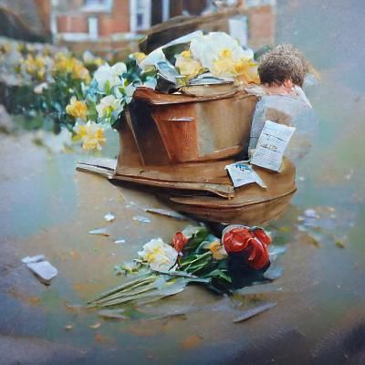 Evocative Still Life of Supermarket Flowers