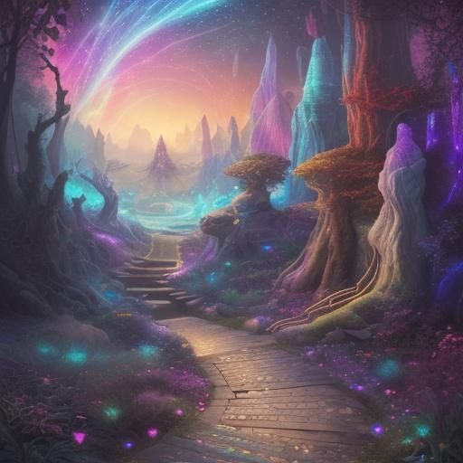 Astral Path to Fantasy World by Pablo Amaringo