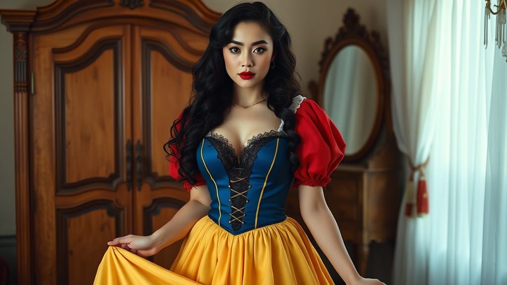 Snow White Portrait in Art Nouveau Style