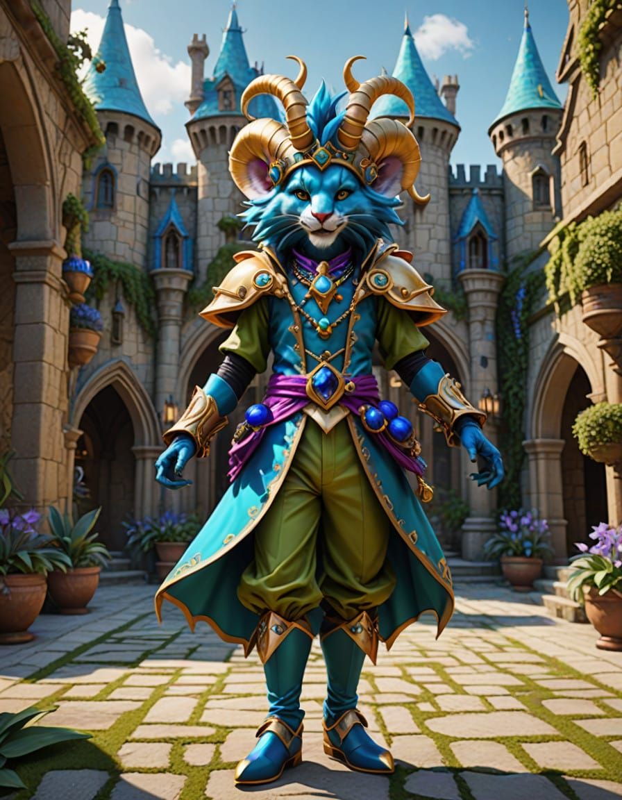 Hyperrealistic Boho Jester in Whimsical Attire