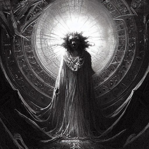 Gothic Horror Album Cover in Doré-Rutkowski Style