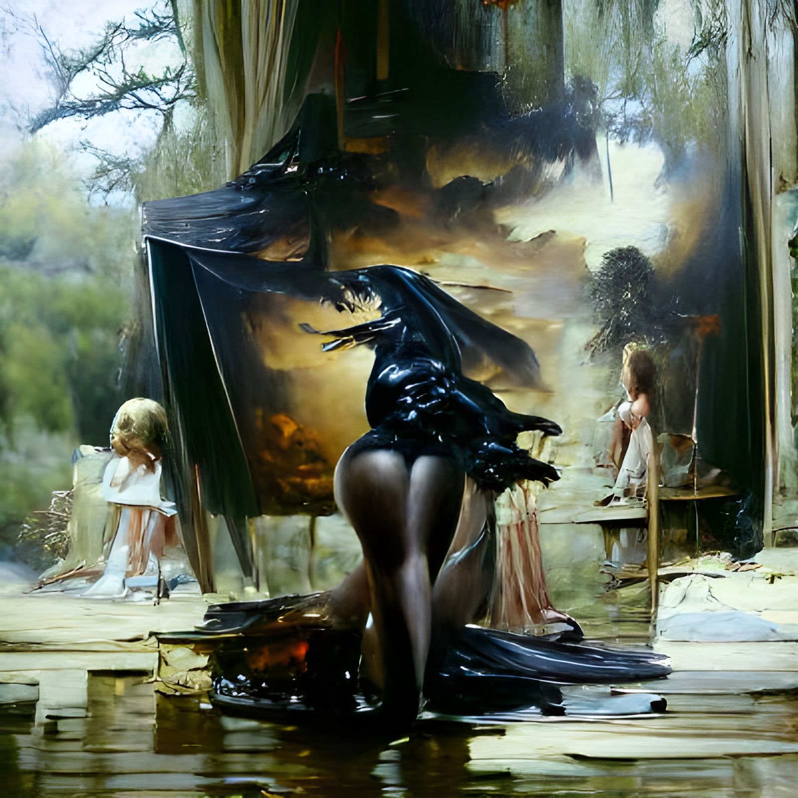 Dark Fantasy Oil Painting by James Gurney Style