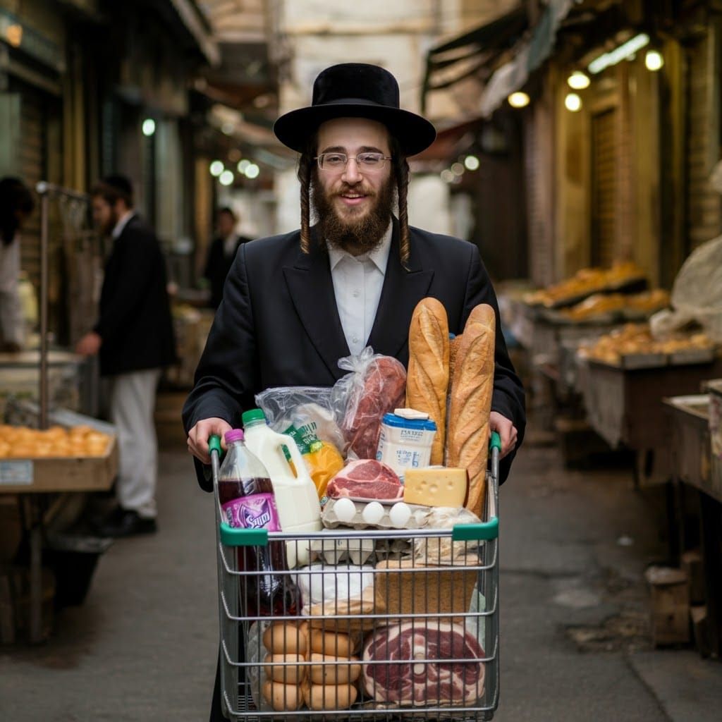 Orthodox Jew Shopping in Anime Style