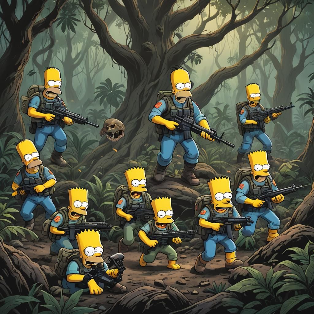 art of the Simpsons as special ops soldiers