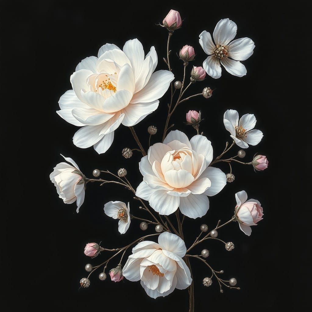 Exquisite Flowers Shimmering in Airbound Elegance