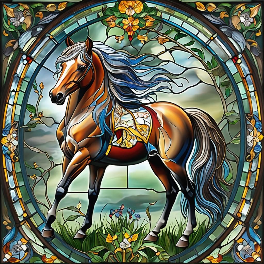 Stained Glass Horse Art: A Masterpiece of Light
