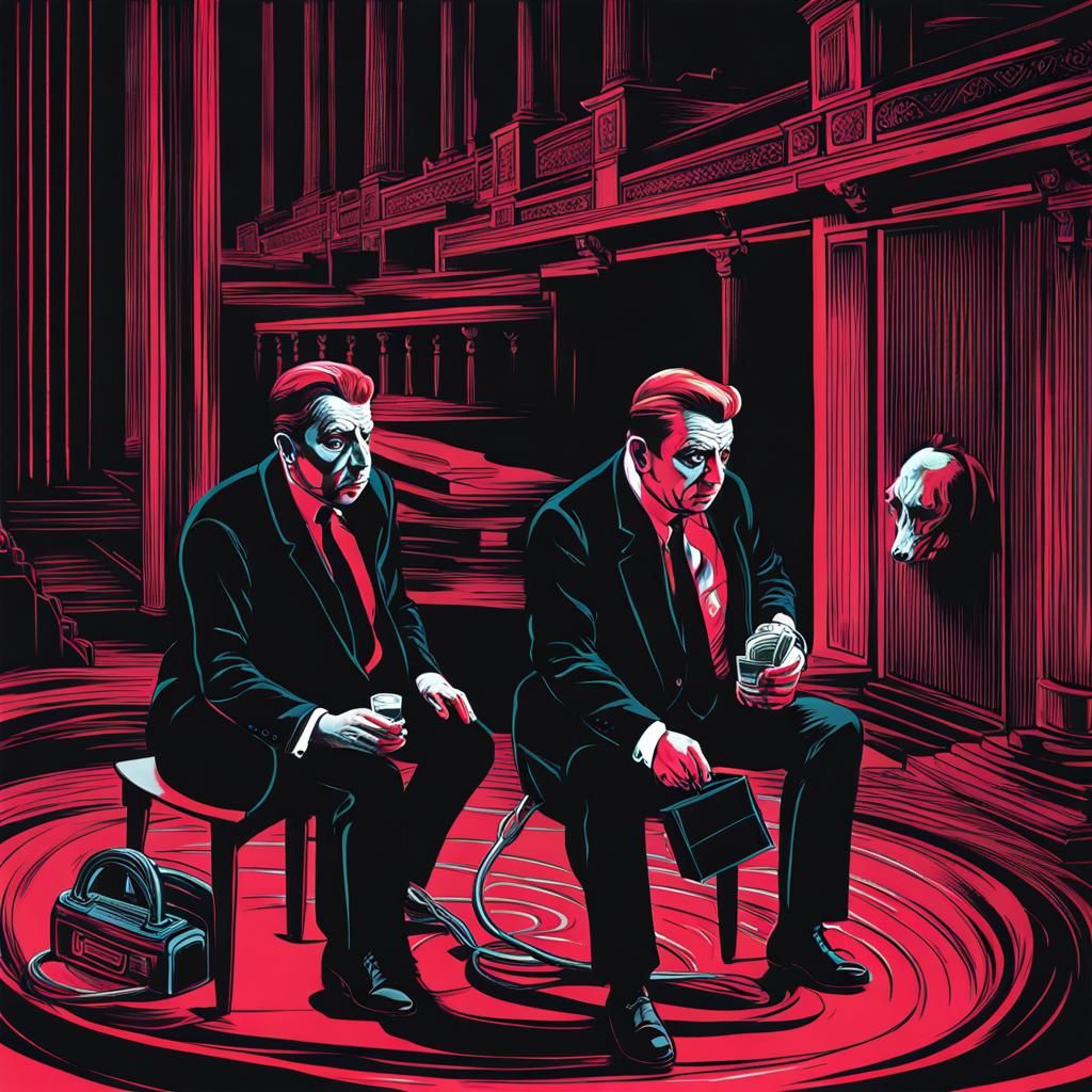 Nightmarish Figures in Francis Bacon Style