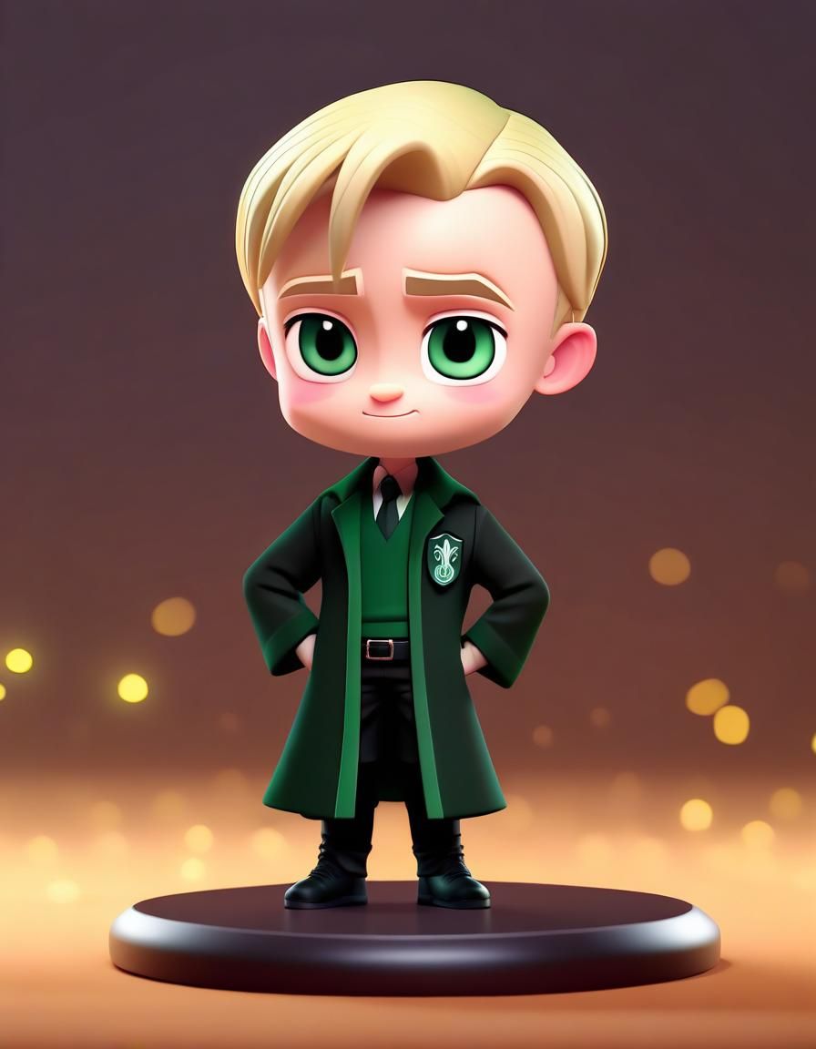 Cute Chibi Draco Malfoy: 3D Digital Art