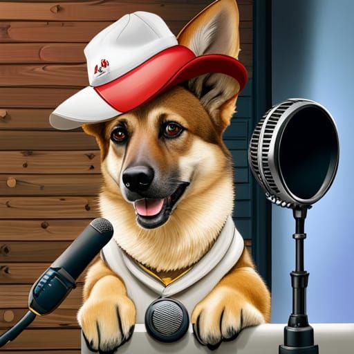 German Shepherd Dog Comedian at Open Mic