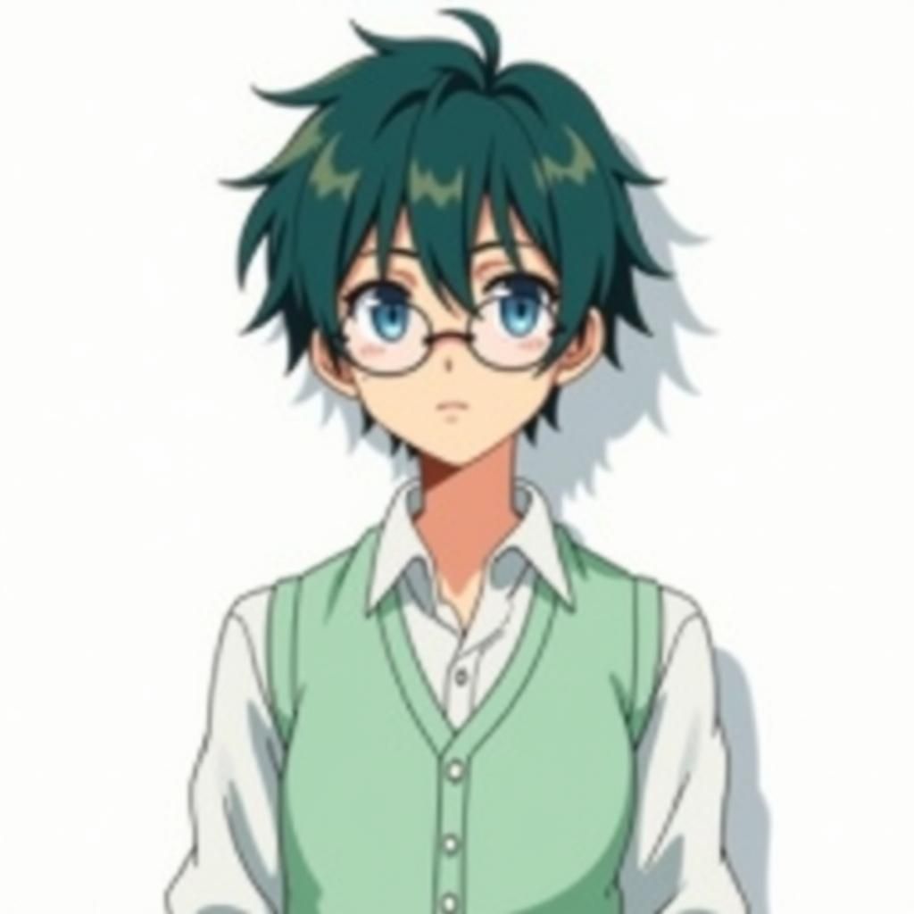 Anime Boy Portrait in Studio Trigger Manga Style