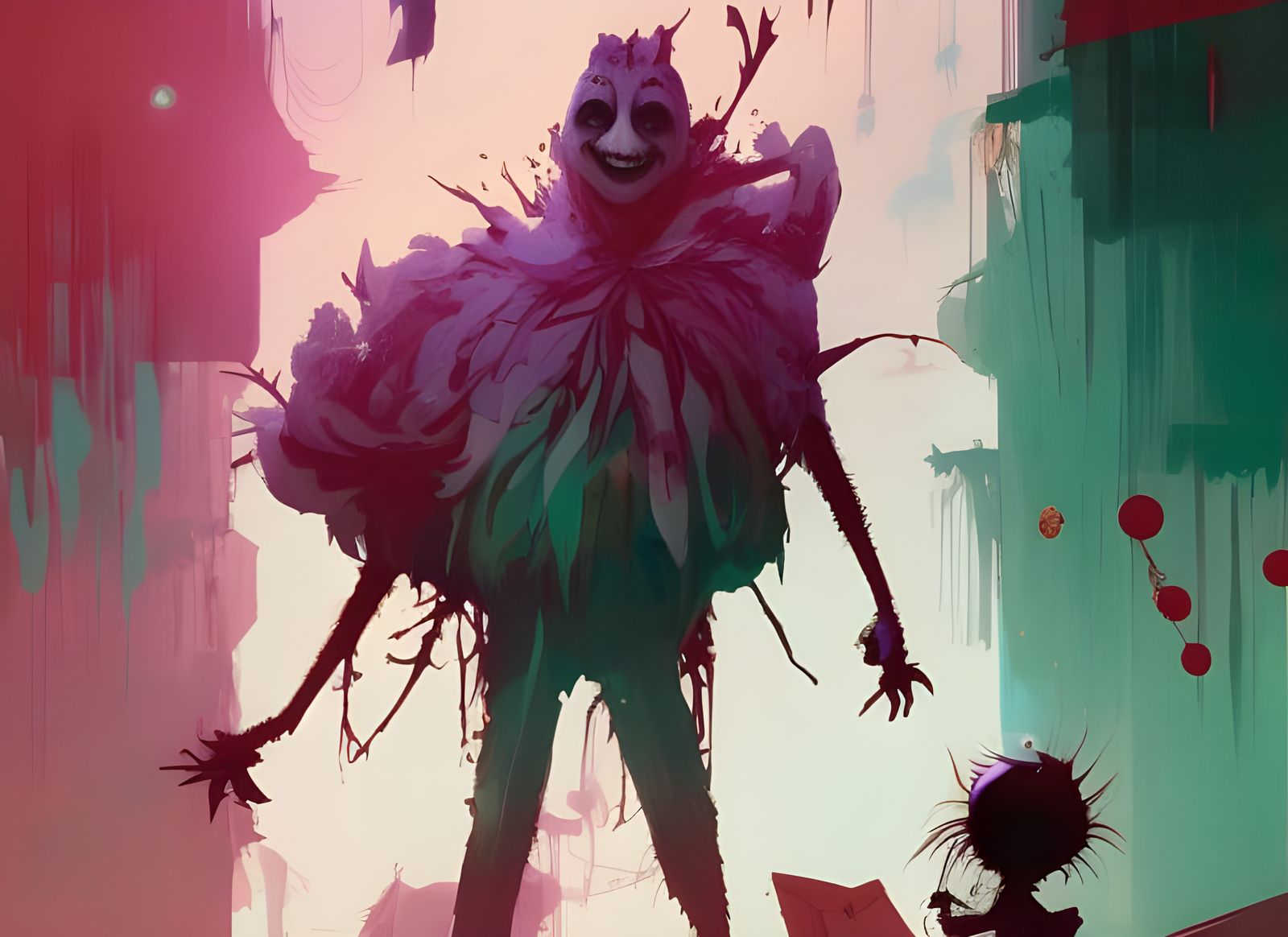 Scary Clown in Horror Composite Art Style