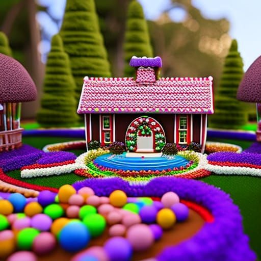 Spectacular Gingerbread Mansion with Candy Garden in 8K
