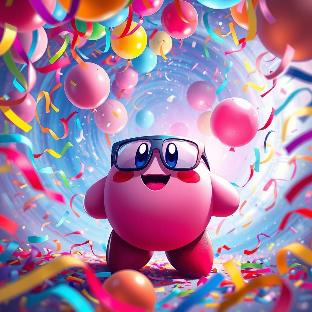 Kirby Celebrates 2025 in a Vibrant, Futuristic Wonderland