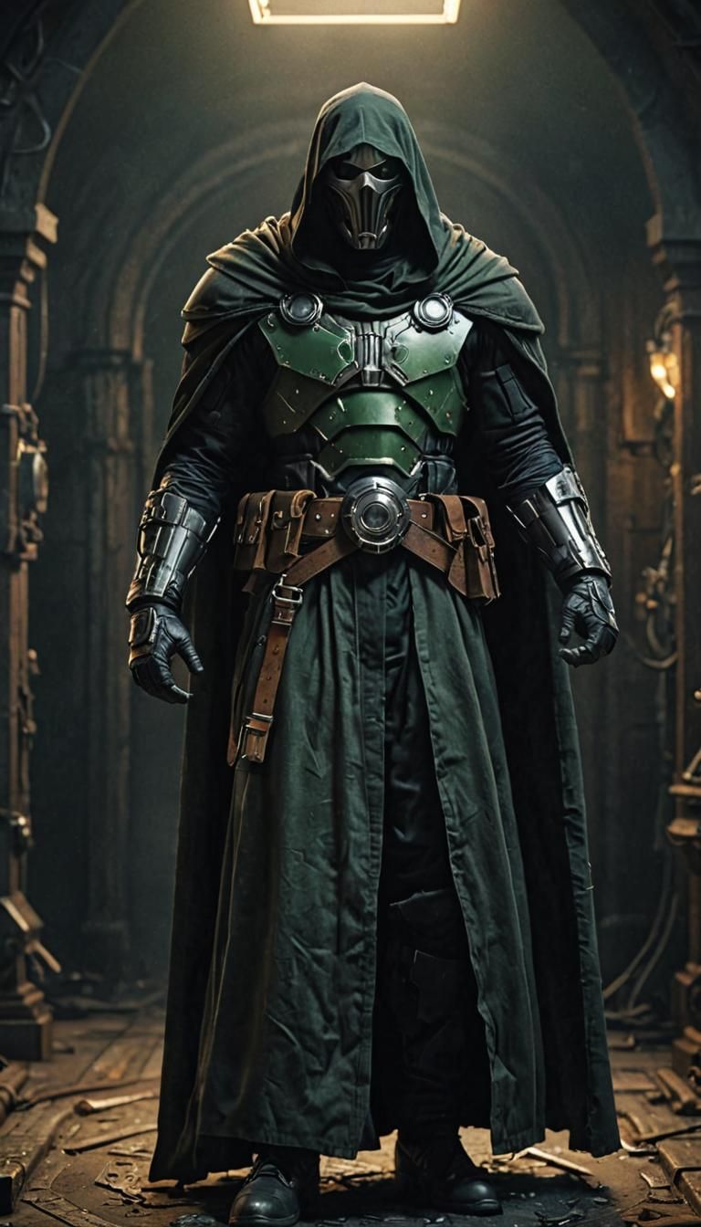 Photorealistic Plague Doctor Dr. Doom in Cinematic Pose