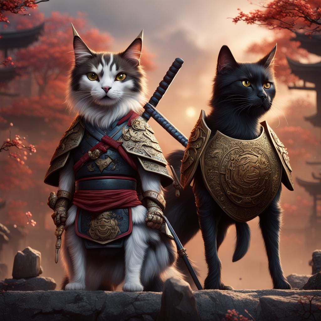 Samurai Cats and Dogs: A Fantastical Battle