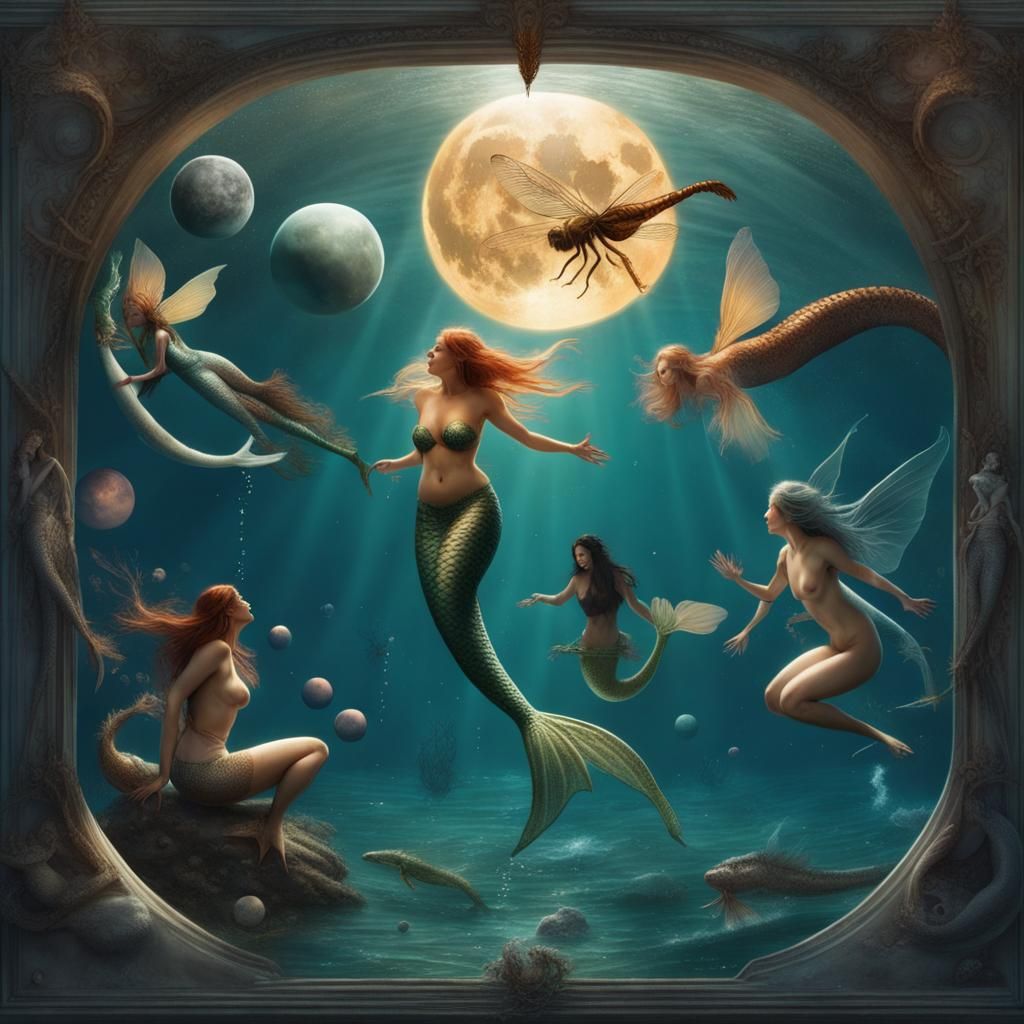 Mermaids Dragging Victims to the Depths