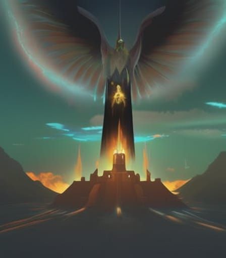 Majestic Phoenix in Gothic Horror Style