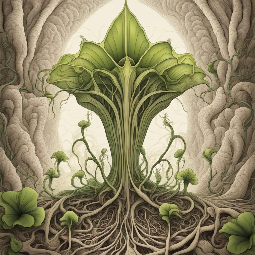 Giant Carnivorous Plant Blooms in Medieval Lab