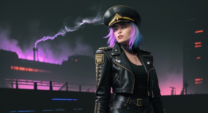 Gritty 80s Cyberpunk Warrior Woman