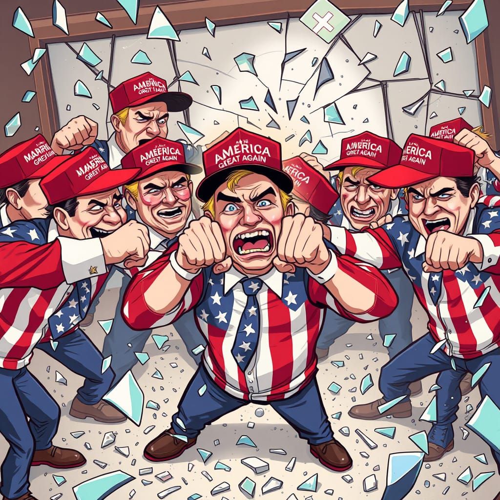 Patriotic Punching Chaos in a Mirror Maze