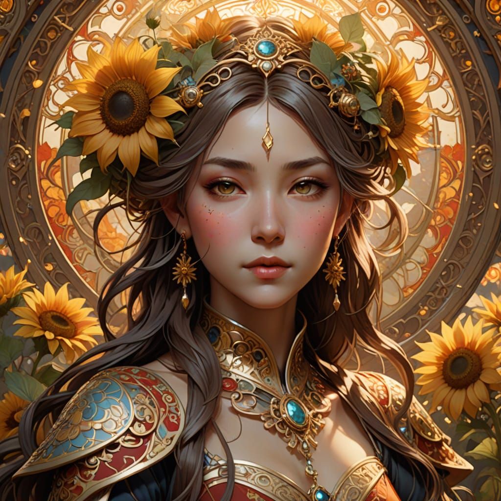 Ethereal Japanese Fairy Princess in Vibrant Wedding Attire