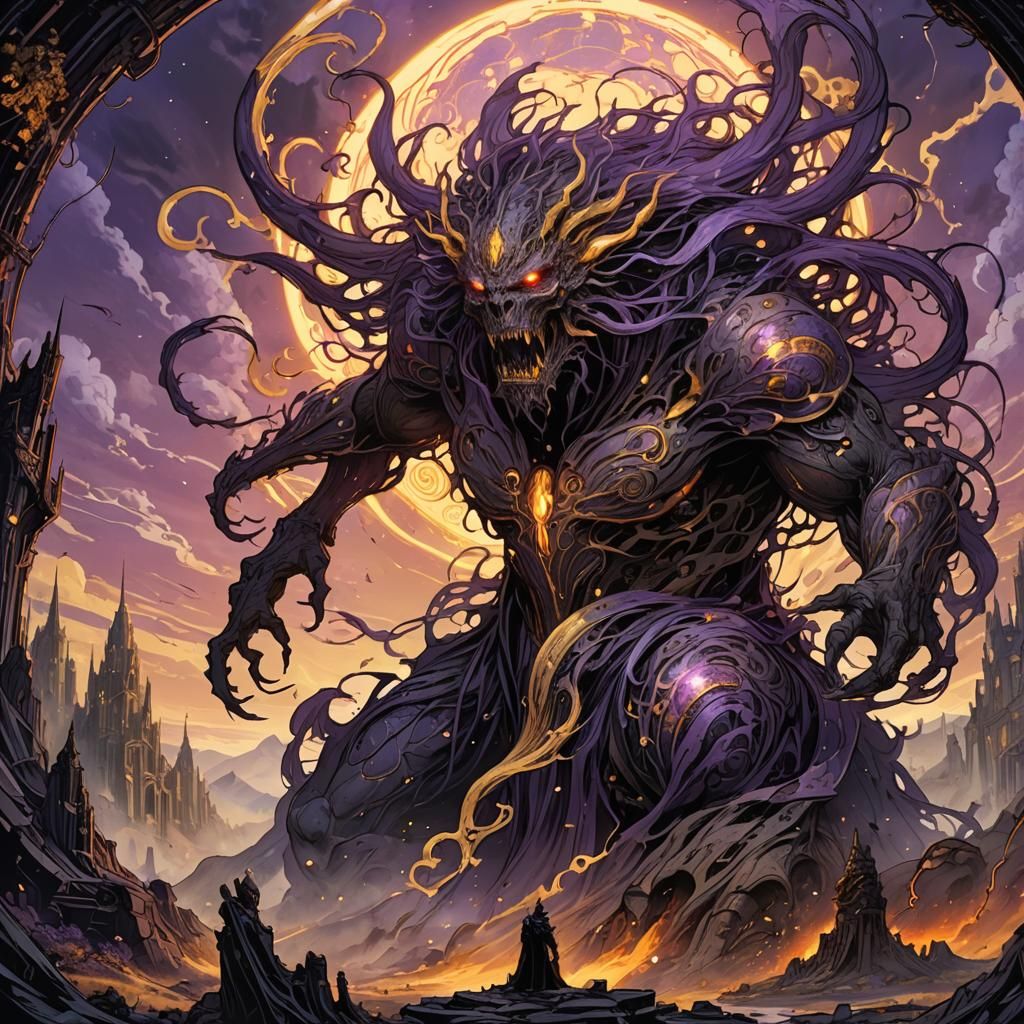 Mystical Doomsday Entity in Art Nouveau Style