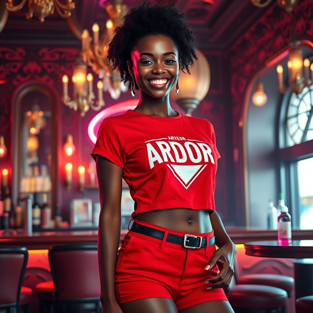 Stylish Woman in Bar: Digital Matte Painting