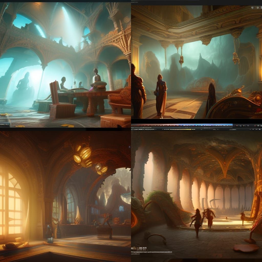 Detailed 3D Room with People