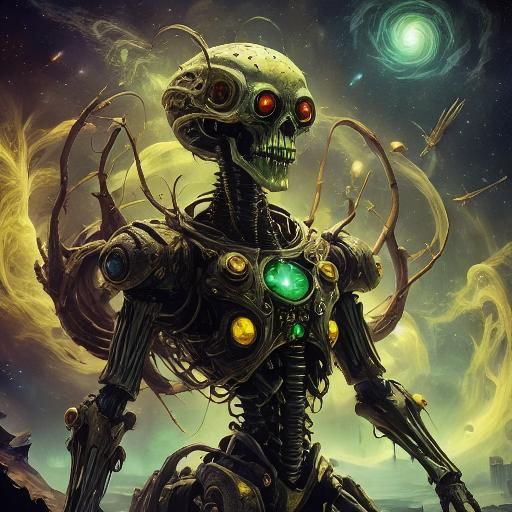 Mystical Tome Spewing Dark Energy, Fantasy Art