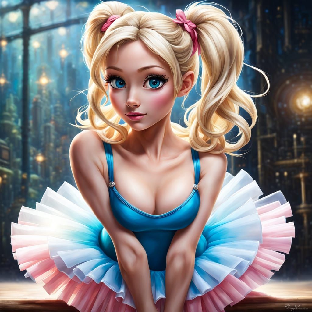 Dee Dee in Ballet Pink: A Digital Art Portrait