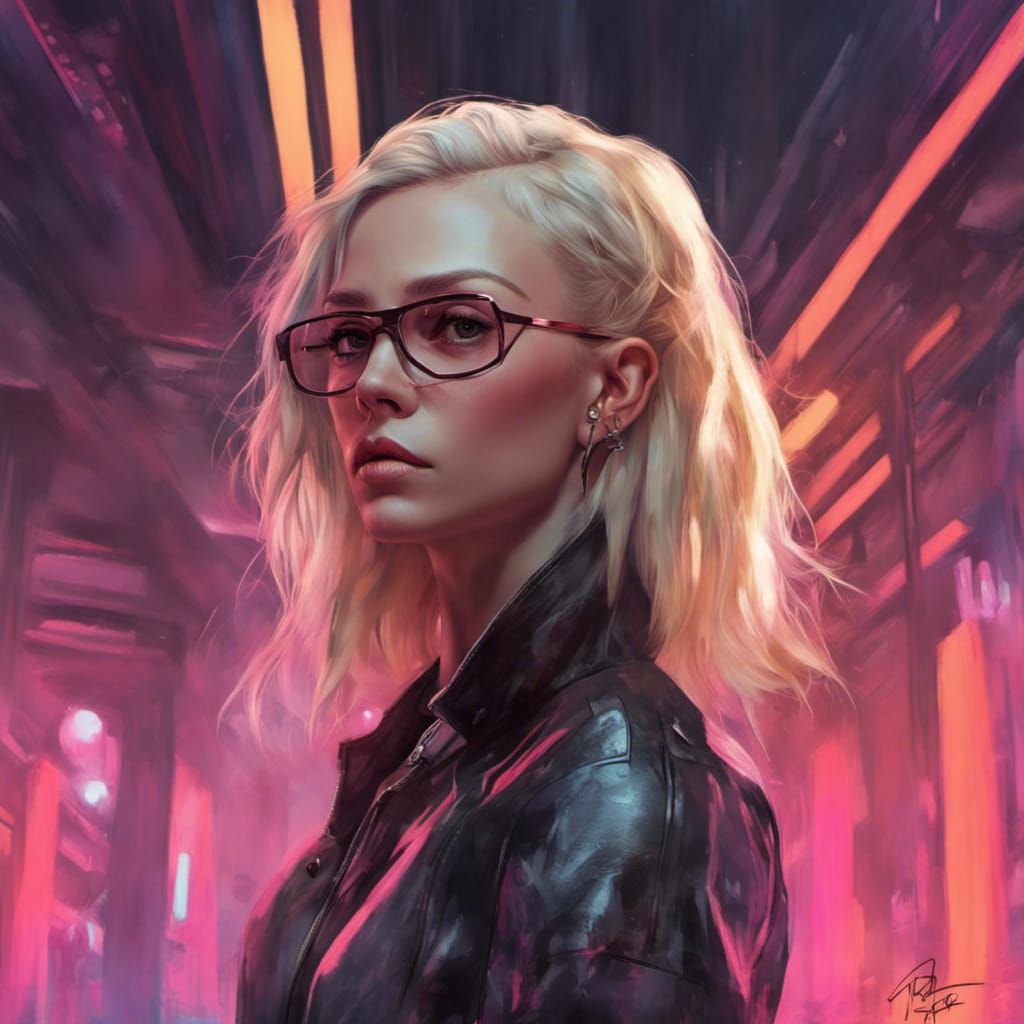Futuristic Rockstar Portrait in Hyperdetailed Neon Ambiance