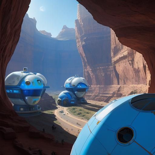 Mars colony in canyons: I love Sci Fi