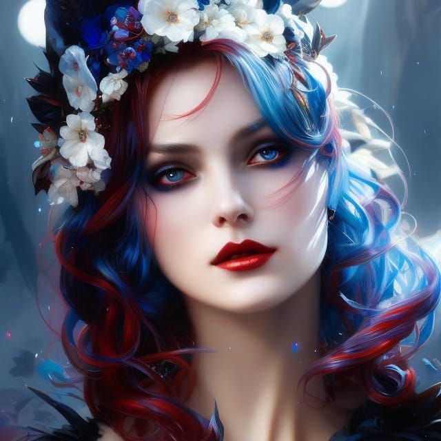 Gothic Enchantress Portrait in Dark Art Style