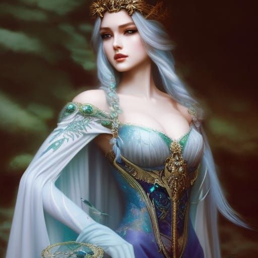 Sea Elf Queen in Emerald Corset