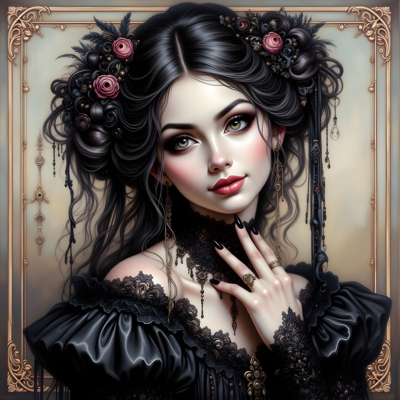 Romantic Goth Portrait of Beautiful Woman