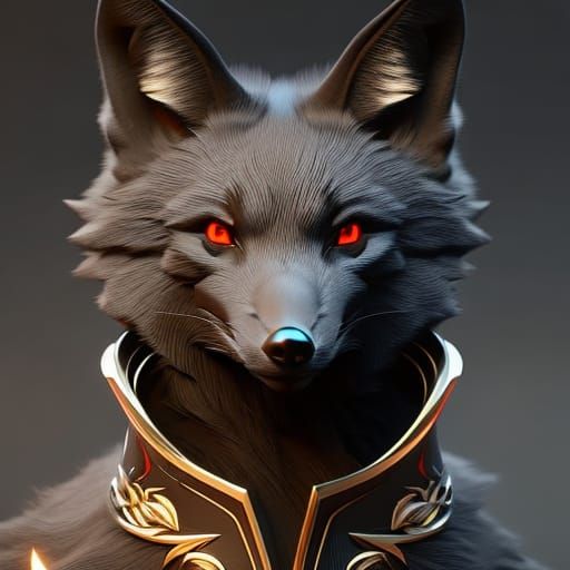 Dark Fantasy Black Fox Concept Art