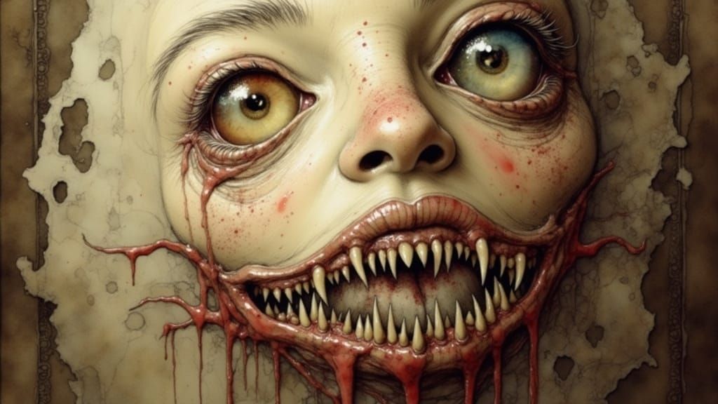 Menacing Biomechanical Eyeball in Dark Fantasy Style