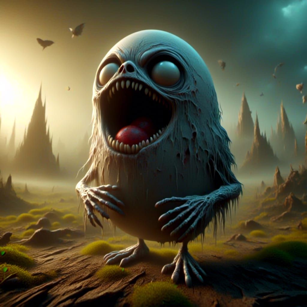 Clown Pigeons: Surreal Hatchlings and Angry Eggs