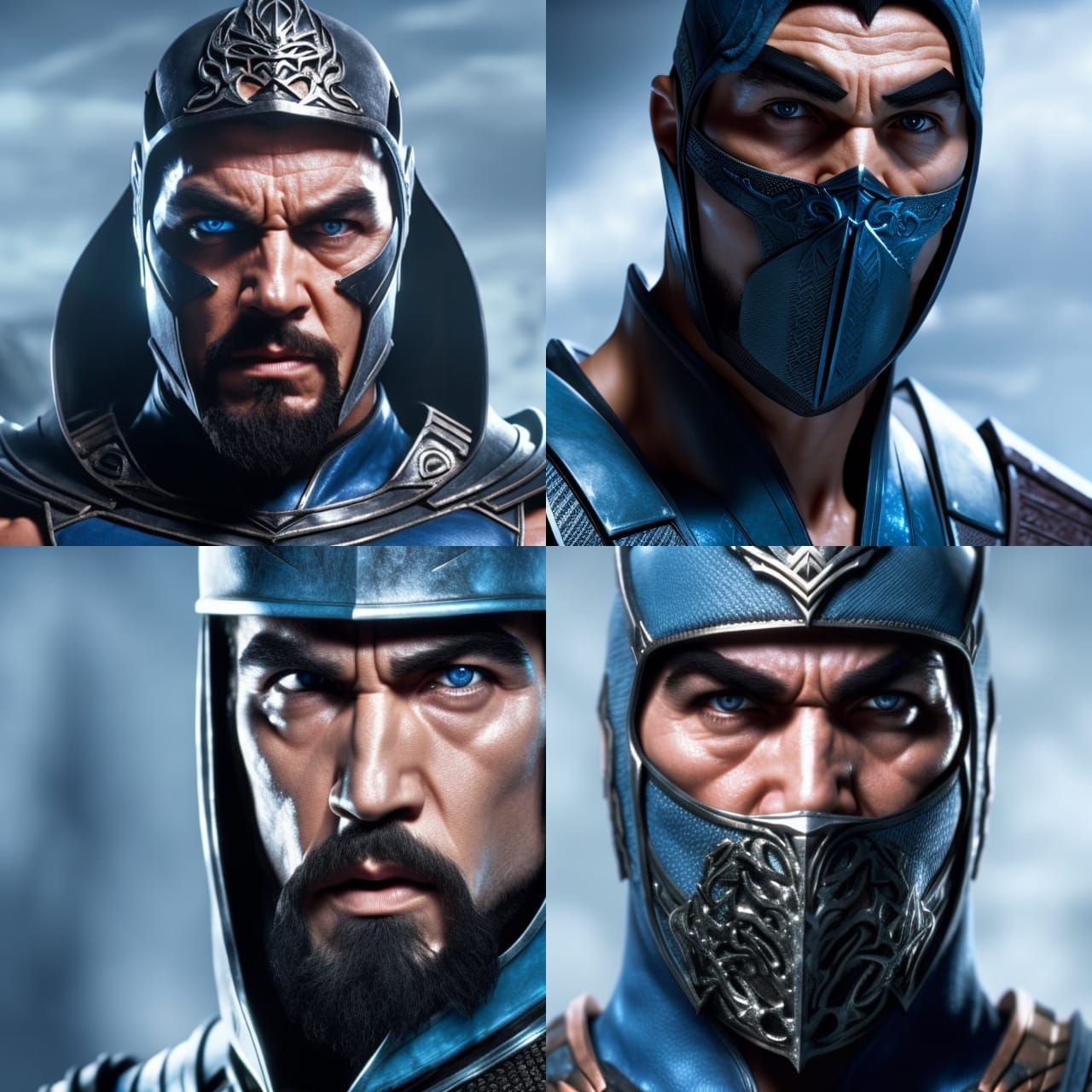 Sub-Zero Ninja Portrait in 80s Film Style