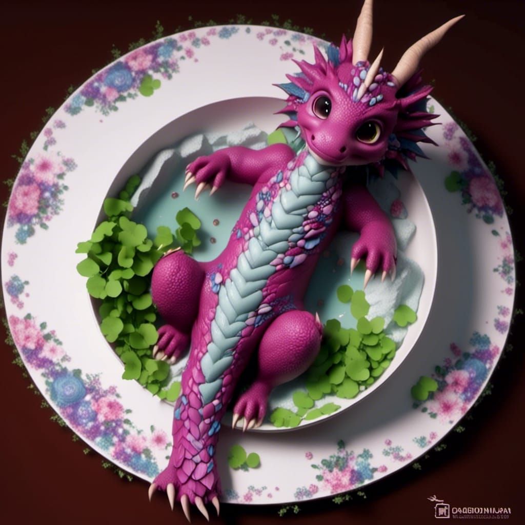 Cute Realistic Dragon Looking at Viewer