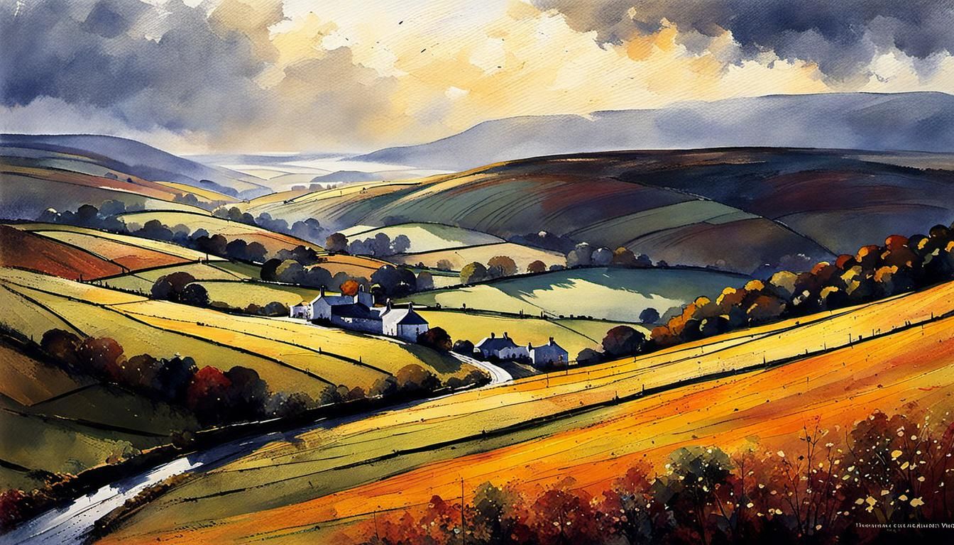 Scottish Autumn Landscape Shines After Rain