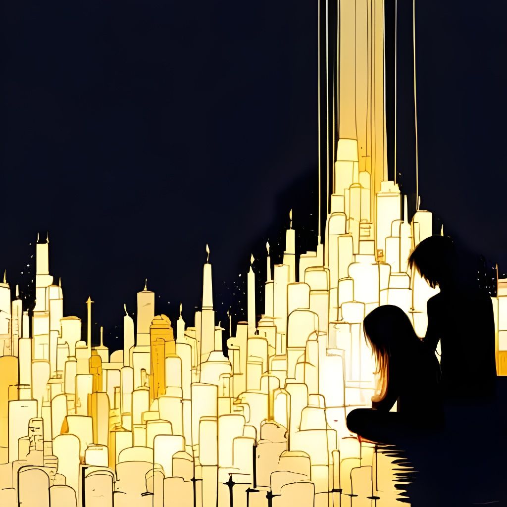 Candlelight in Detailed Pen and Ink Style