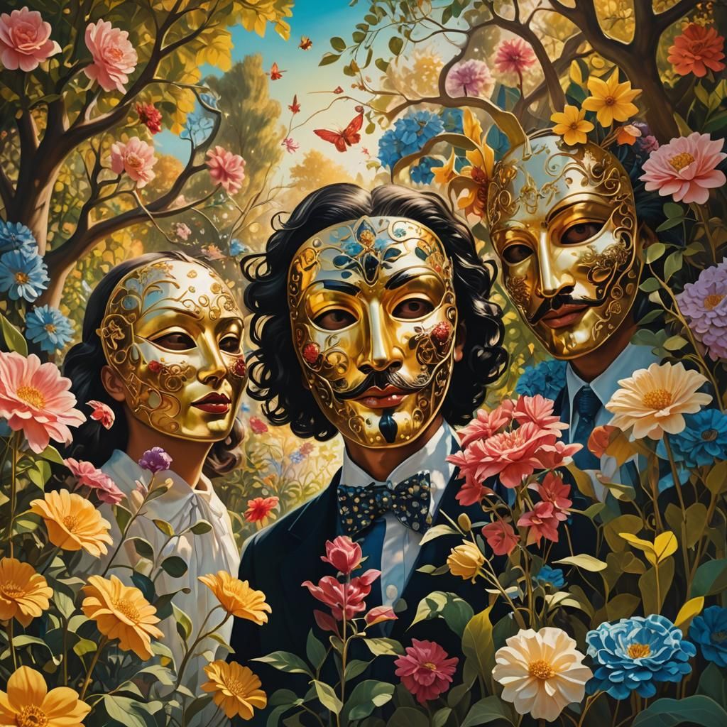 Surrealist Garden Masquerade in Pastel Hues