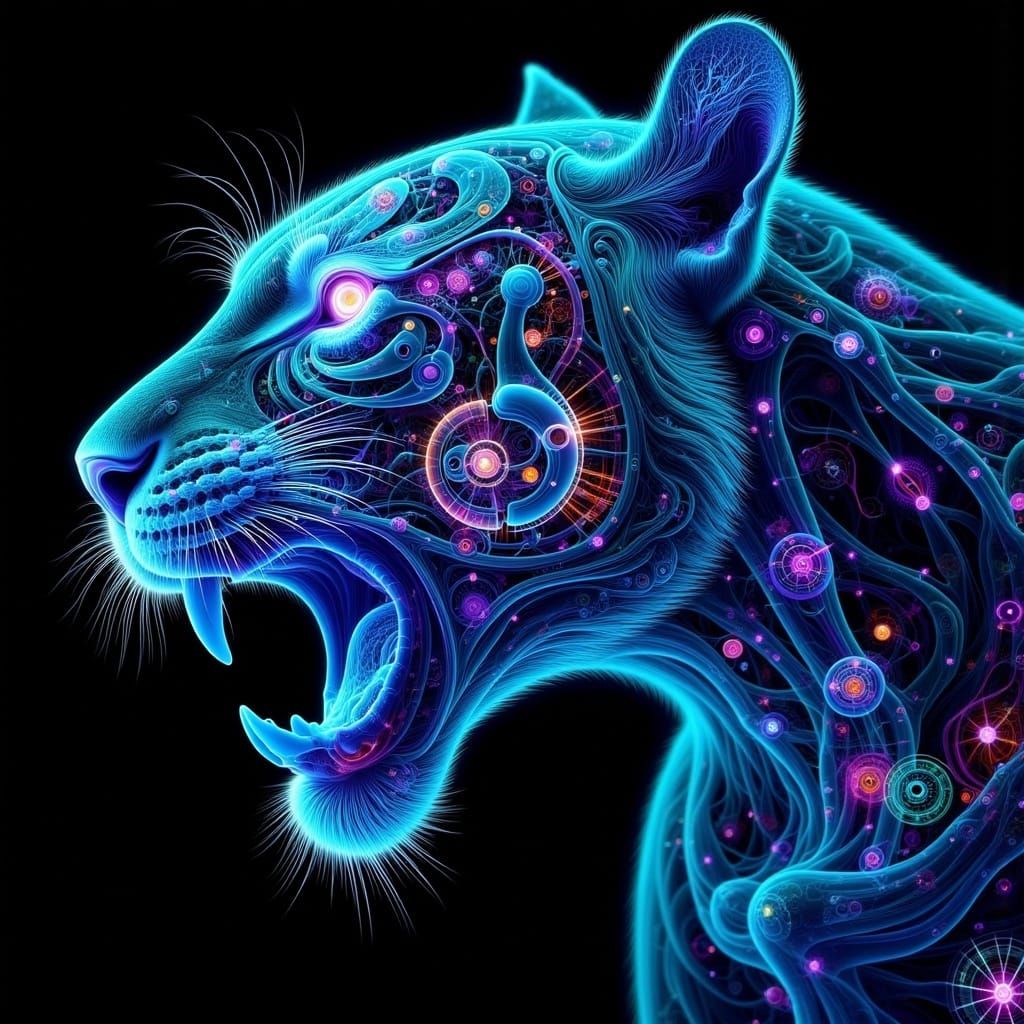Ultraviolet X-Ray Art: Biomechanical Tiger