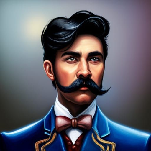 Long and Loopy Manchu Mustache in Ethereal Style