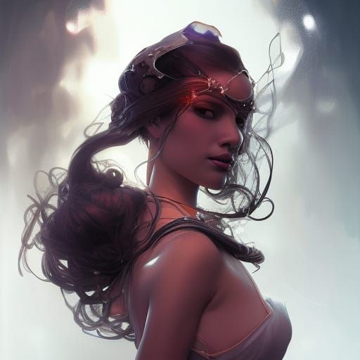 Crowned Spider Queen Portrait in Hyperdetailed Style