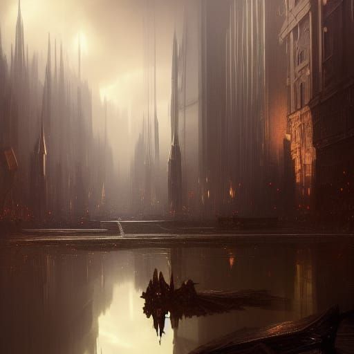 Dark Fantasy Reflections: Hyperdetailed Concept Art