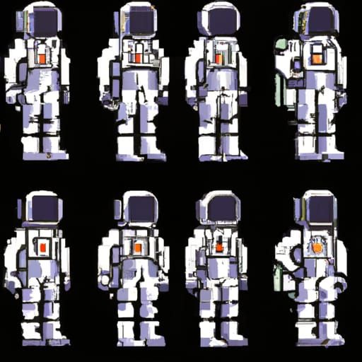 Astronaut Sprite Sheet in 2D Pixel Art
