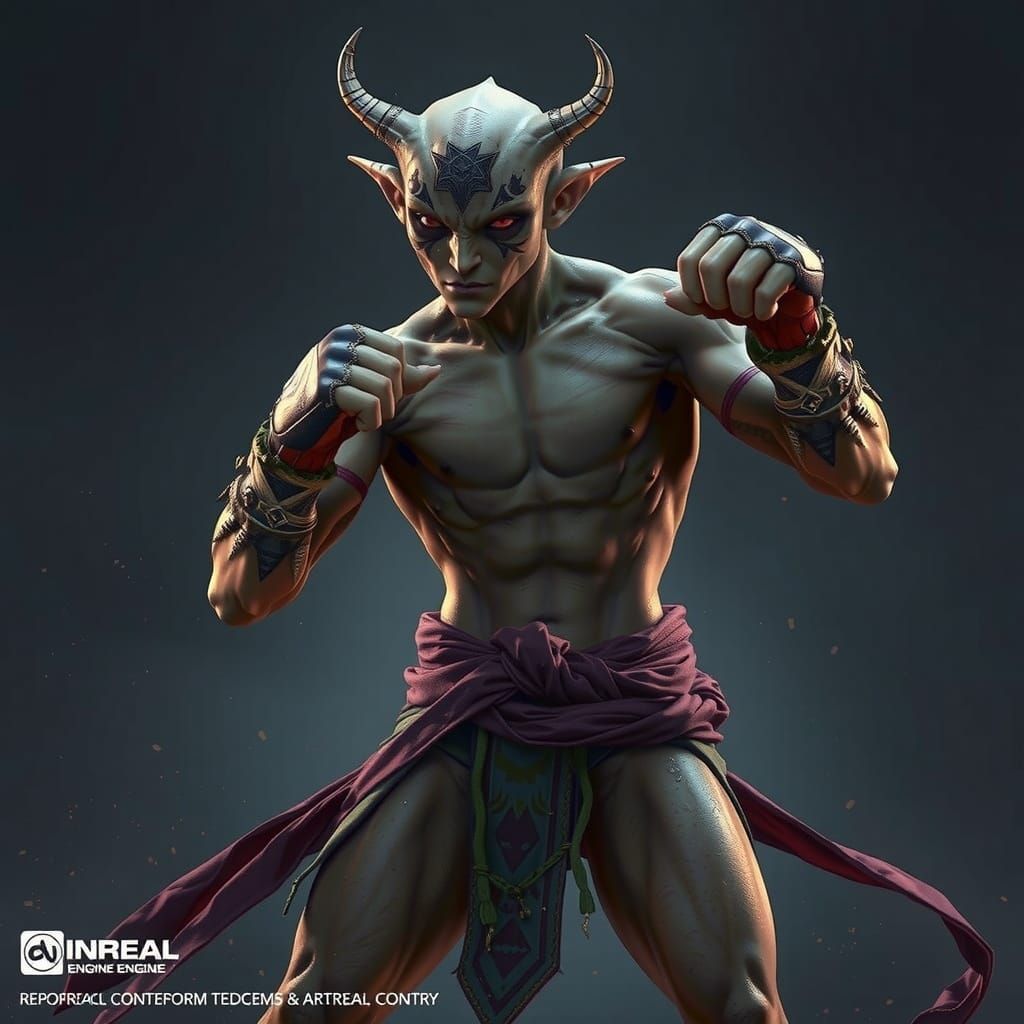 Fierce Goblin Fighter in Hand Wrappings