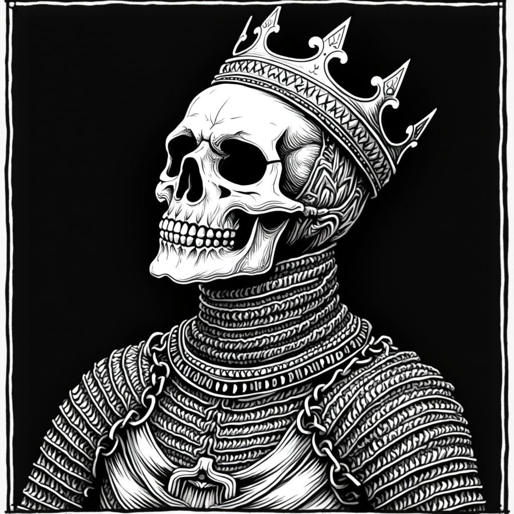 Medieval Fantasy Portrait in Clean Lines